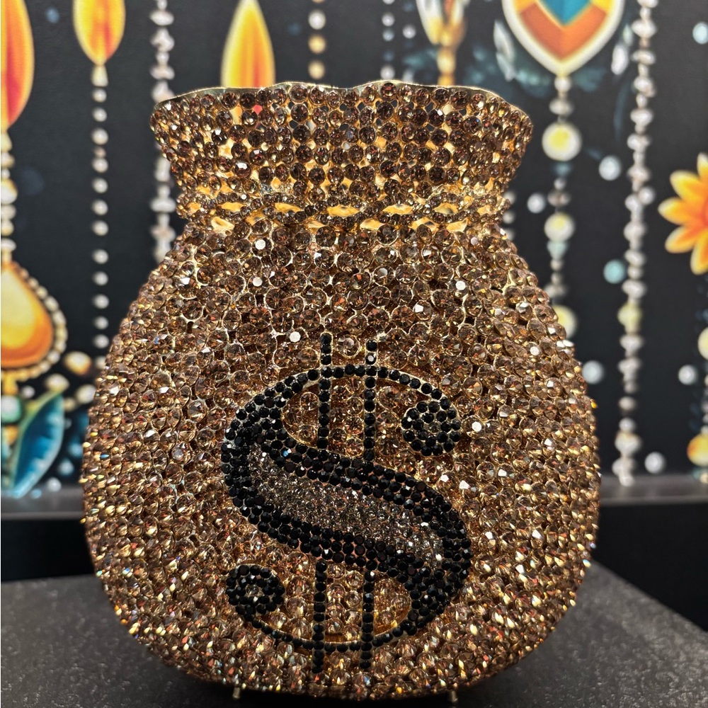 NEW- Gold with Black Dollar sign Money Clutch 💰